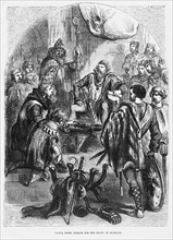Baliol Doing Homage for the Crown of Scotland, Illustration from John Cassell's Illustrated History of England, Vol. I from the earliest period to the reign of Edward the Fourth, Cassell, Petter and G...