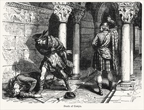 Death of Comyn, Illustration from John Cassell's Illustrated History of England, Vol. I from the earliest period to the reign of Edward the Fourth, Cassell, Petter and Galpin, 1857