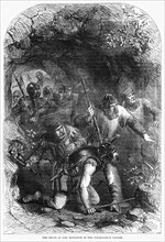 The troops of Lord Montacute in the Subterranean Passage, the Capture of Roger Mortimer, 1st Earl of March, by Edward III, Illustration from John Cassell's Illustrated History of England, Vol. I from ...