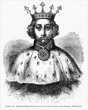 Richard II, King of England 1377-99, From the Original Painting in the Jerusalem Chamber of the Deanery, Westminster, Illustration from John Cassell's Illustrated History of England, Vol. I from the e...