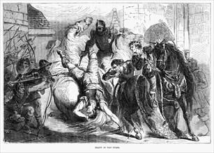 Death of Wat Tyler, Illustration from John Cassell's Illustrated History of England, Vol. I from the earliest period to the reign of Edward the Fourth, Cassell, Petter and Galpin, 1857