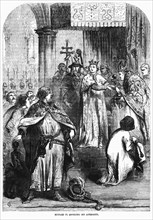Richard II, Asserting His Authority, Illustration from John Cassell's Illustrated History of England, Vol. I from the earliest period to the reign of Edward the Fourth, Cassell, Petter and Galpin, 185...