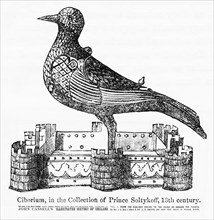 Ciborium, in the Collection of Prince Soltykoff, 13th century, Illustration from John Cassell's Illustrated History of England, Vol. I from the earliest period to the reign of Edward the Fourth, Casse...