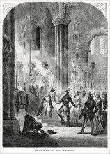 The Mass in the Abbey Church of Marmontier, Illustration from John Cassell's Illustrated History of England, Vol. I from the earliest period to the reign of Edward the Fourth, Cassell, Petter and Galp...
