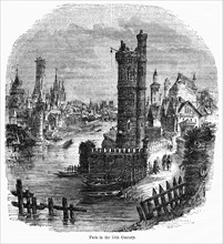 Paris in the 15th Century, Illustration from John Cassell's Illustrated History of England, Vol. I from the earliest period to the reign of Edward the Fourth, Cassell, Petter and Galpin, 1857