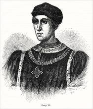 Henry VI, King of England, 1422-61, Illustration from John Cassell's Illustrated History of England, Vol. I from the earliest period to the reign of Edward the Fourth, Cassell, Petter and Galpin, 1857
