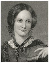 Charlotte Bronte (1816-55), English Novelist and Poet, Head and Shoulders Portrait, Steel Engraving, Portrait Gallery of Eminent Men and Women of Europe and America by Evert A. Duyckinck, Published by...