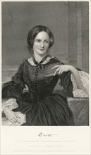Charlotte Bronte (1816-55), English Novelist and Poet, Half-Length Seated Portrait, Steel Engraving, Portrait Gallery of Eminent Men and Women of Europe and America by Evert A. Duyckinck, Published by...