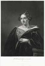 Catharine Sedgewick (1789-1867), American Novelist, Steel Engraving, Portrait Gallery of Eminent Men and Women of Europe and America by Evert A. Duyckinck, Published by Henry J. Johnson, Johnson, Wils...