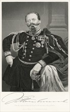 Victor Emmanuel I (1759-1824), King of Sardinia and Duke of Savoy, Three-Quarter Length Portrait, Steel Engraving, Portrait Gallery of Eminent Men and Women of Europe and America by Evert A. Duyckinck...