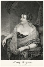 Sydney, Lady Morgan (1776-1859), Irish Novelist, Seated Portrait, Steel Engraving, Portrait Gallery of Eminent Men and Women of Europe and America by Evert A. Duyckinck, Published by Henry J. Johnson,...