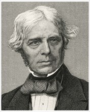 Michael Faraday (1791-1867), English Physicist and Chemist whose Experiments Contributed greatly to the Understanding of Electromagnetism, Head and Shoulders Portrait, Steel Engraving, Portrait Galler...