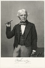 Michael Faraday (1791-1867), English Physicist and Chemist whose Experiments Contributed greatly to the Understanding of Electromagnetism, Three-Quarter Length Portrait, Steel Engraving, Portrait Gall...