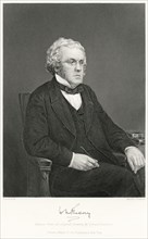 William Makepeace Thackeray (1811-63), English Novelist, Seated Portrait, Steel Engraving, Portrait Gallery of Eminent Men and Women of Europe and America by Evert A. Duyckinck, Published by Henry J. ...