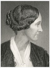 Alice Cary (1820-71), American Poet, Head and Shoulders Profile Portrait, Steel Engraving, Portrait Gallery of Eminent Men and Women of Europe and America by Evert A. Duyckinck, Published by Henry J. ...