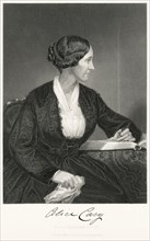 Alice Cary (1820-71), American Poet, Seated Profile Portrait, Steel Engraving, Portrait Gallery of Eminent Men and Women of Europe and America by Evert A. Duyckinck, Published by Henry J. Johnson, Joh...