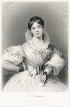 Letitia Elizabeth Landon (1802-38), English Poet and Novelist, Three-Quarter Length Portrait, Steel Engraving, Portrait Gallery of Eminent Men and Women of Europe and America by Evert A. Duyckinck, Pu...