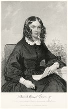 Elizabeth Barrett Browning (1806-61), Prominent English Poet, Seated Portrait, Steel Engraving, Portrait Gallery of Eminent Men and Women of Europe and America by Evert A. Duyckinck, Published by Henr...