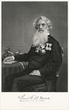 Samuel Morse (1791-1872), American Painter and Inventor, Developed an Electric Telegraph and Morse Cord, Seated Portrait, Steel Engraving, Portrait Gallery of Eminent Men and Women of Europe and Ameri...