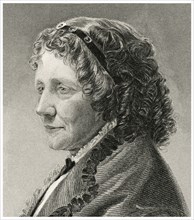 Harriet Beecher Stowe (1811-96), American Writer and Abolitionist, Head and Shoulders Portrait, Steel Engraving, Portrait Gallery of Eminent Men and Women of Europe and America by Evert A. Duyckinck, ...