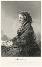 Harriet Beecher Stowe (1811-96), American Writer and Abolitionist, Seated Portrait, Steel Engraving, Portrait Gallery of Eminent Men and Women of Europe and America by Evert A. Duyckinck, Published by...