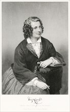 Eliza Cook (1818-89), English Author and Poet, Seated Portrait, Steel Engraving, Portrait Gallery of Eminent Men and Women of Europe and America by Evert A. Duyckinck, Published by Henry J. Johnson, J...
