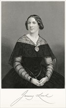 Jenny Lind Goldschmidt (1820-87), Swedish Opera Singer, Seated Portrait, Steel Engraving, Portrait Gallery of Eminent Men and Women of Europe and America by Evert A. Duyckinck, Published by Henry J. J...
