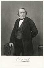 Louis Agassiz (1807-73), Swiss-American Biologist and Geologist, Three-Quarter Length Portrait, Steel Engraving, Portrait Gallery of Eminent Men and Women of Europe and America by Evert A. Duyckinck, ...
