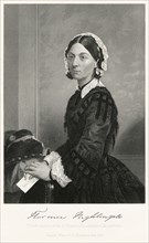 Florence Nightingale (1820-1910), English Nurse, Founder of Modern Nursing, Half-Length Portrait, Steel Engraving, Portrait Gallery of Eminent Men and Women of Europe and America by Evert A. Duyckinck...