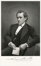 Edwin Booth (1833-93), American Actor, Seated Portrait, Steel Engraving, Portrait Gallery of Eminent Men and Women of Europe and America by Evert A. Duyckinck, Published by Henry J. Johnson, Johnson, ...