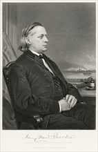 Henry Ward Beecher (1813-87), American Congregational Minister, Orator, Abolitionist and Social Reformer, seated Portrait, Steel Engraving, Portrait Gallery of Eminent Men and Women of Europe and Amer...