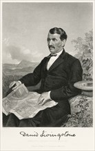 David Livingstone (1813-73), Scottish Christian Missionary and Explorer, Seated Portrait, Steel Engraving, Portrait Gallery of Eminent Men and Women of Europe and America by Evert A. Duyckinck, Publis...