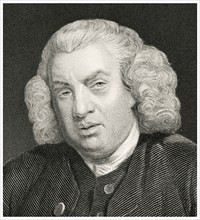Samuel Johnson(1709-840), 18th Century English Writer, Head and Shoulders Portrait, Steel Engraving, Portrait Gallery of Eminent Men and Women of Europe and America by Evert A. Duyckinck, Published by...