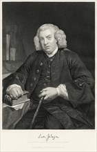 Samuel Johnson(1709-840), 18th Century English Writer, Seated Portrait, Steel Engraving, Portrait Gallery of Eminent Men and Women of Europe and America by Evert A. Duyckinck, Published by Henry J. Jo...