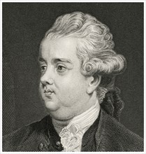 Edward Gibbon (1737-94), English Historian, Writer and Member of Parliament, Head and Shoulders Portrait, Steel Engraving, Portrait Gallery of Eminent Men and Women of Europe and America by Evert A. D...