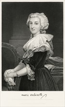 Marie Antoinette (1755-93), Queen of France, Wife of Louis XVI, Half-Length Portrait, Steel Engraving, Portrait Gallery of Eminent Men and Women of Europe and America by Evert A. Duyckinck, Published ...