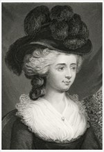 Frances Burney (1752-1840), also known as Madame d'Arblay, English Satirical Novelist and Playwright, Head and Shoulders Portrait, Steel Engraving, Portrait Gallery of Eminent Men and Women of Europe ...