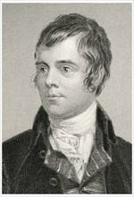 Robert Burns (1759-96), Scottish Poet and Lyricist, Head and Shoulders Portrait, Steel Engraving, Portrait Gallery of Eminent Men and Women of Europe and America by Evert A. Duyckinck, Published by He...