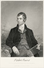 Robert Burns (1759-96), Scottish Poet and Lyricist, Half-Length Portrait, Steel Engraving, Portrait Gallery of Eminent Men and Women of Europe and America by Evert A. Duyckinck, Published by Henry J. ...