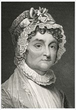 Abigail Adams (1744-1818), Wife of 2nd U.S. President John Adams and Mother of 6th U.S. President John Quincy Adams, Head and Shoulders Portrait, Steel Engraving, Portrait Gallery of Eminent Men and W...