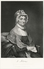 Abigail Adams (1744-1818), Wife of 2nd U.S. President John Adams and Mother of 6th U.S. President John Quincy Adams, Seated Portrait, Steel Engraving, Portrait Gallery of Eminent Men and Women of Euro...