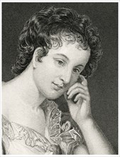 Maria Edgeworth (1768-1849), Anglo-Irish Writer known for her Children's Literature, Head and Shoulders Portrait, Steel Engraving, Portrait Gallery of Eminent Men and Women of Europe and America by Ev...