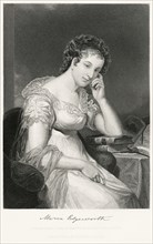 Maria Edgeworth (1768-1849), Anglo-Irish Writer known for her Children's Literature, Seated Portrait, Steel Engraving, Portrait Gallery of Eminent Men and Women of Europe and America by Evert A. Duyck...