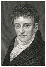 Robert Fulton (1765-1815), British-American Engineer and Inventor who is Widely Credited with the Development of the Steamboat, Head and Shoulders Portrait, Steel Engraving, Portrait Gallery of Eminen...
