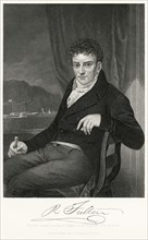 Robert Fulton (1765-1815), British-American Engineer and Inventor who is Widely Credited with the Development of the Steamboat, Seated Portrait, Steel Engraving, Portrait Gallery of Eminent Men and Wo...