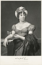 Anne Louise Germaine de Staël-Holstein (1766-1817), Commonly known as Madame de Stael, French Woman of Letters and Historian, Half-Length Portrait, Steel Engraving, Portrait Gallery of Eminent Men and...