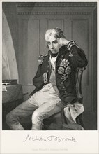 Horatio Nelson (1758-1805), English Admiral and Naval Commander, Seated Portrait, Steel Engraving, Portrait Gallery of Eminent Men and Women of Europe and America by Evert A. Duyckinck, Published by H...