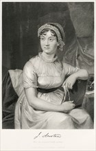 Jane Austen (1775-1817), English Novelist, Seated Portrait, Steel Engraving, Portrait Gallery of Eminent Men and Women of Europe and America by Evert A. Duyckinck, Published by Henry J. Johnson, Johns...
