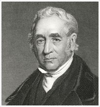 George Stephenson (1781-1848), English Engineer and Principal Inventor of the Railroad Locomotive, Head and Shoulders Portrait, Steel Engraving, Portrait Gallery of Eminent Men and Women of Europe and...