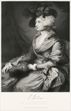 Sarah Siddons (1755-1831), Welsh-born English Actress, Seated Portrait, Steel Engraving, Portrait Gallery of Eminent Men and Women of Europe and America by Evert A. Duyckinck, Published by Henry J. Jo...